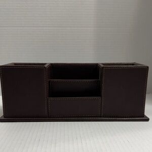 Elegant Brown Leather Pencil Case